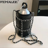 Women Water Bottle Pouch Shoulder Bag Mini Purse Clutch
