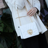 Heart Shoulder Bag Retro Square Female Bag Crossbody Bags for Women