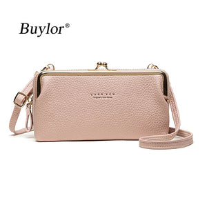 Women's Soft Leather Crossbody Bag Small Cell Phone Wallet Shoulder Messenger