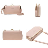 Women's Soft Leather Crossbody Bag Small Cell Phone Wallet Shoulder Messenger