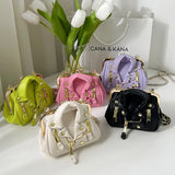 Women's Leather Rivet Crossbody Bag Lady Shoulder Handbag