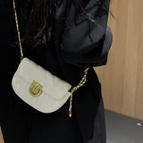 Women's Square Crossbody Bag Chains Strap Metal Small Purse