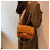 Women's Small Square Shoulder Bag High PU Material Purse