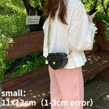Heart Shoulder Bag Bead Chain Crossbody Purse Clutch Tote Handbags
