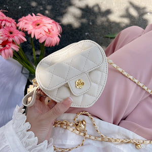 Heart Shoulder Bag Bead Chain Crossbody Purse Clutch Tote Handbags