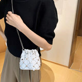 Women's Rivet Chain Drawstring Shoulder Bag for Party