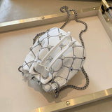 Women's Rivet Chain Drawstring Shoulder Bag for Party
