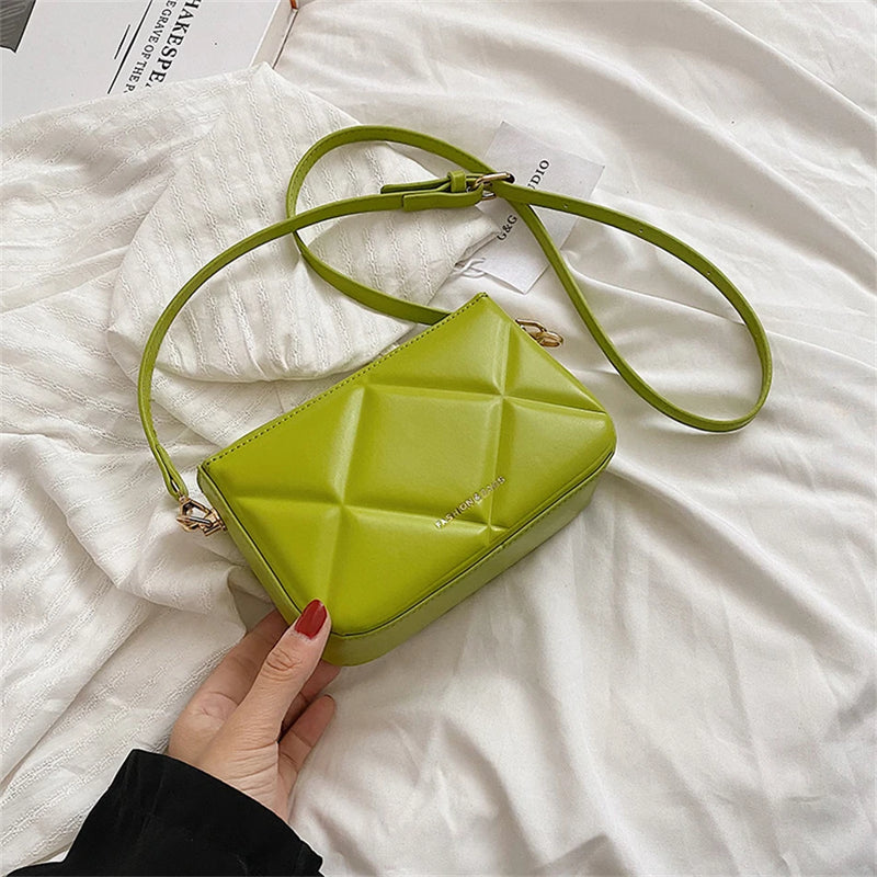 Women's Small Crossbody Bag Purses and Handbags Lingge PU Leather Shoulder Bags