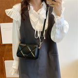 Women's Small Crossbody Bag Purses and Handbags Lingge PU Leather Shoulder Bags