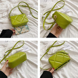 Women's Small Crossbody Bag Purses and Handbags Lingge PU Leather Shoulder Bags
