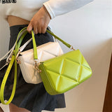 Women's Small Crossbody Bag Purses and Handbags Lingge PU Leather Shoulder Bags