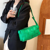 Women's Weave PU Leather Shoulder Bag Tote