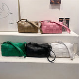 Women's Weave PU Leather Shoulder Bag Tote