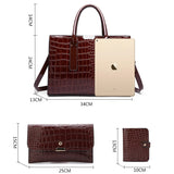 Crocodile Pattern Shoulder Bag PU Leather Women Crossbody Handbag Tote Bags