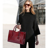 Crocodile Pattern Shoulder Bag PU Leather Women Crossbody Handbag Tote Bags