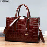 Crocodile Pattern Shoulder Bag PU Leather Women Crossbody Handbag Tote Bags