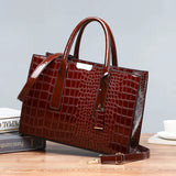 Crocodile Pattern Shoulder Bag PU Leather Women Crossbody Handbag Tote Bags