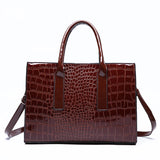 Crocodile Pattern Shoulder Bag PU Leather Crossbody Handbag Tote Bag