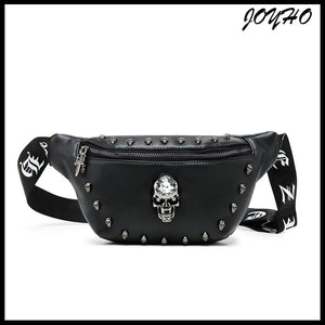 Skull Rock Waist Bag Fanny Pack Zipper Small Purse Phone Key Chest Bag