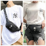 Skull Rock Waist Bag Fanny Pack Zipper Small Purse Phone Key Chest Bag