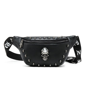 Skull Rock Waist Bag Fanny Pack Zipper Small Purse Phone Key Chest Bag