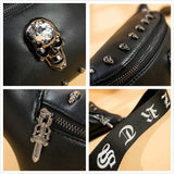 Skull Rock Waist Bag Fanny Pack Zipper Small Purse Phone Key Chest Bag