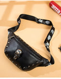 Skull Rock Waist Bag Fanny Pack Zipper Small Purse Phone Key Chest Bag