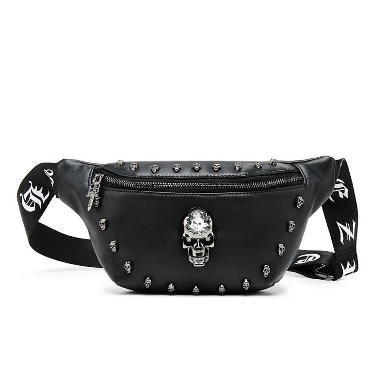 Skull Rock Waist Bag Fanny Pack Zipper Small Purse Phone Key Chest Bag