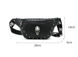 Skull Rock Waist Bag Fanny Pack Zipper Small Purse Phone Key Chest Bag