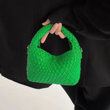Woven Leather Tote Bag Women's Niche Purse Straw Girls Travel Female Crossbody