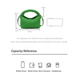 Woven Leather Tote Bag Women's Niche Purse Straw Girls Travel Female Crossbody
