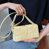 Women's Woven Shoulder Bag PU Leather Crossbody Messenger Satchel Bolsas