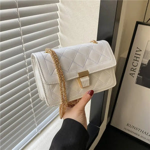 Embroidered Rhombus One-Shoulder Messenger Bag for Women