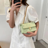 Embroidered Rhombus One-Shoulder Messenger Bag for Women