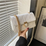 Embroidered Rhombus One-Shoulder Messenger Bag for Women