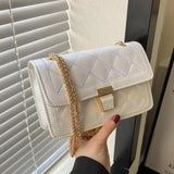 Embroidered Rhombus One-Shoulder Messenger Bag for Women
