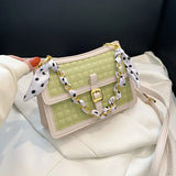 Ribbon Tote Bag Spring PU Leather Women's Handbag Shoulder Messenger Bag