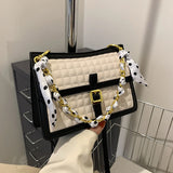 Ribbon Tote Bag Spring PU Leather Women's Handbag Shoulder Messenger Bag