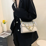 Ribbon Tote Bag Spring PU Leather Women's Handbag Shoulder Messenger Bag