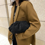 Women's Striped Cotton Fabric Shoulder Bag Soft Messenger Tote