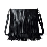 Fashionable Tassel Women's Bag PU Material Shoulder Bag Retro Style