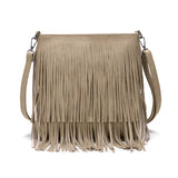 Fashionable Tassel Women's Bag PU Material Shoulder Bag Retro Style