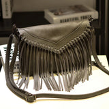 Women's Casual Zipper Envelope Tassel Bag