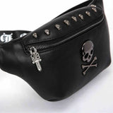 Men's Rock Skull Waist Bag Rivet Belt Fanny Pack