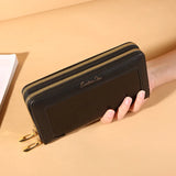 Crocodile Pattern Double Zipper Women's Clutch Bag
