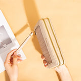 Crocodile Pattern Double Zipper Women's Clutch Bag