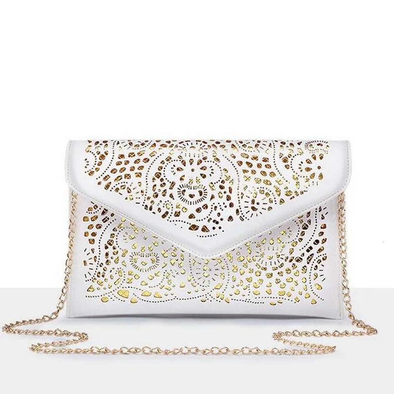 Vintage PU Leather Clutch Bag Women Shoulder Bag