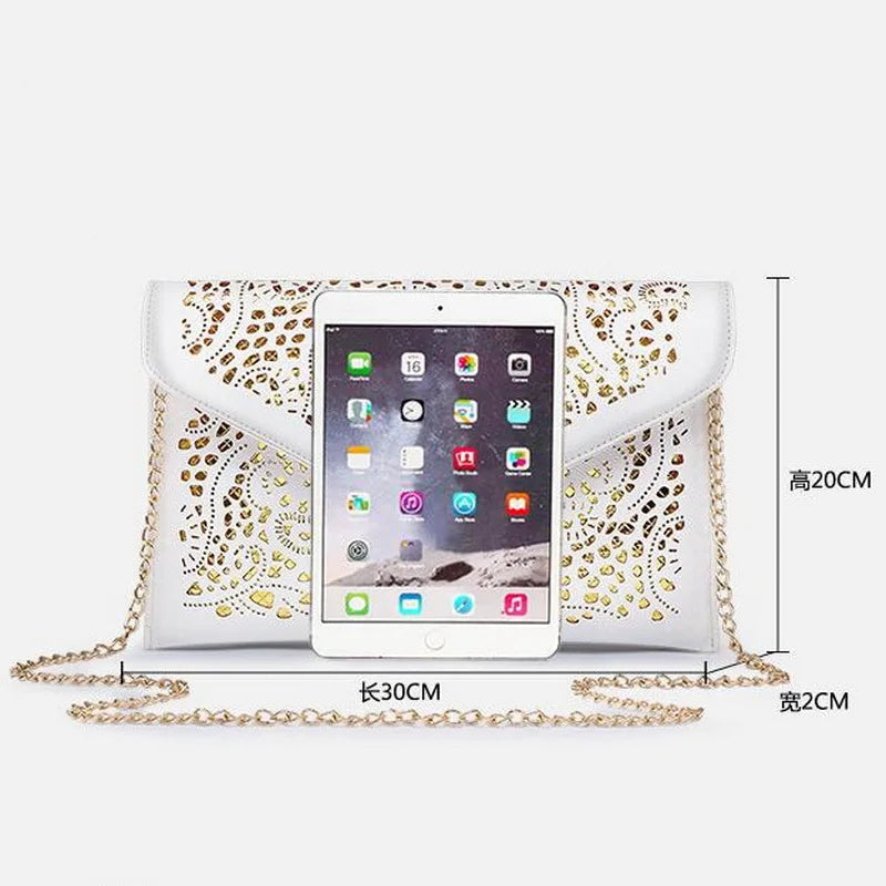 Vintage PU Leather Clutch Bag Women Shoulder Bag