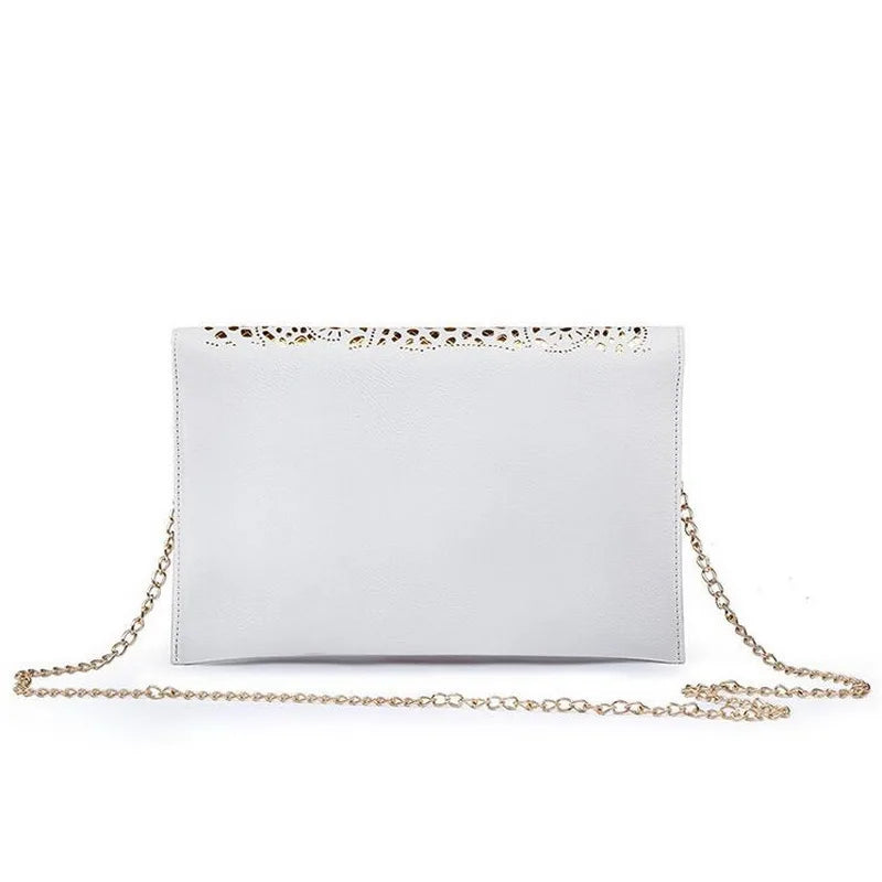 Vintage PU Leather Clutch Bag Women Shoulder Bag
