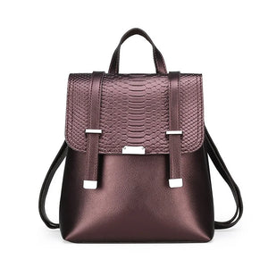 2022 Ladies Backpack Snake Pattern Bag Multifunctional Student Schoolbag